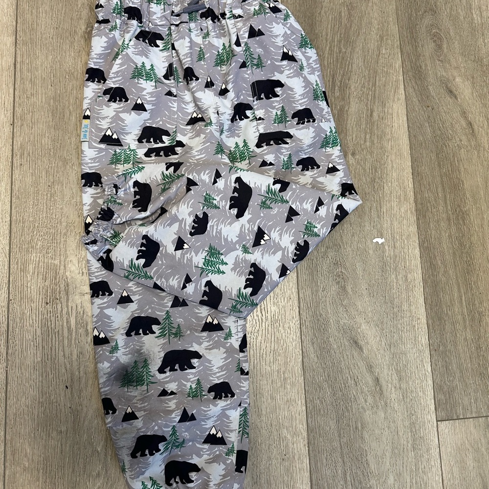 Jan & Jul kids splash pants. Size 5T. Barely worn.   Bear and Tree Print, unisex